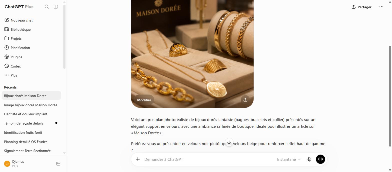 Bijoux dorés Maison Dorée